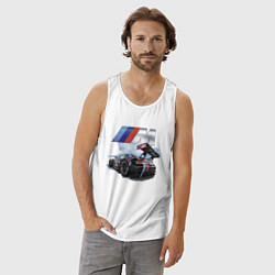 Майка мужская хлопок BMW M POWER Motorsport Racing Team, цвет: белый — фото 2