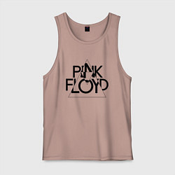 Майка мужская хлопок PINK FLOYD LOGO ПИНК ФЛОЙД, цвет: пыльно-розовый