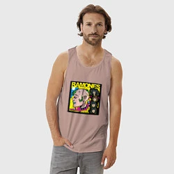 Майка мужская хлопок Art Ramones, цвет: пыльно-розовый — фото 2