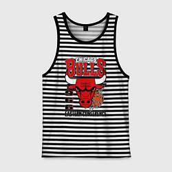 Майка мужская хлопок Chicago Bulls NBA, цвет: черная тельняшка