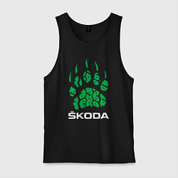 Майка мужская хлопок SKODA ШКОДА ХИЩНИК, цвет: черный