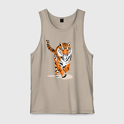 Майка мужская хлопок Властный хозяин джунглей, цвет: миндальный