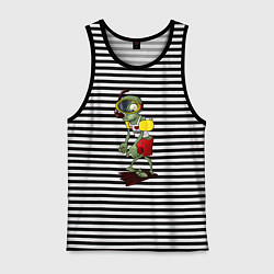 Майка мужская хлопок Water zombie, цвет: черная тельняшка