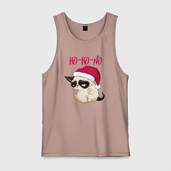 Майка мужская хлопок Ugly cat Ho-Ho-No, цвет: пыльно-розовый