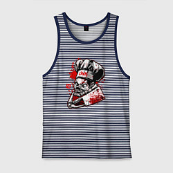 Майка мужская хлопок DOTA 2 ПУДЖ PUDGE, цвет: синяя тельняшка