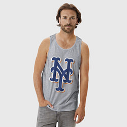 Майка мужская хлопок New York Mets - baseball team, цвет: меланж — фото 2