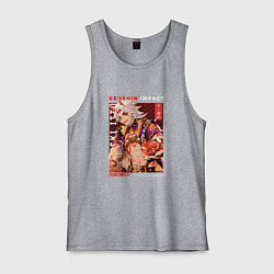 Майка мужская хлопок Итто Аратаки Arataki Itto, Genshin Impact Геншин и, цвет: меланж