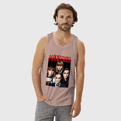 Майка мужская хлопок MANESKIN POSTER СОСТАВ, цвет: пыльно-розовый — фото 2