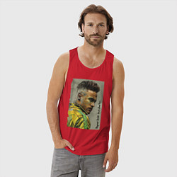 Майка мужская хлопок Neymar Junior - Brazil national team, цвет: красный — фото 2
