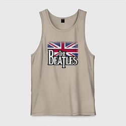 Майка мужская хлопок The Beatles Great Britain Битлз, цвет: миндальный
