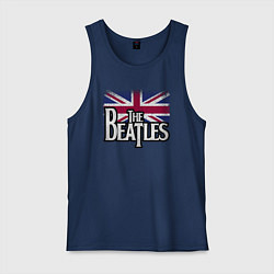 Майка мужская хлопок The Beatles Great Britain Битлз, цвет: тёмно-синий