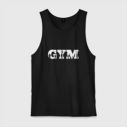 Майка мужская хлопок GYM- образ жизни, цвет: черный