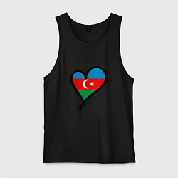 Майка мужская хлопок Azerbaijan Heart, цвет: черный