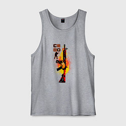 Майка мужская хлопок CS GO Винтовка M4A4 HOWL, цвет: меланж