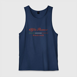 Майка мужская хлопок Alfa Romeo racing - logo, цвет: тёмно-синий