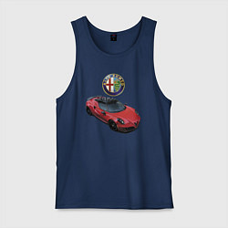 Майка мужская хлопок Alfa Romeo - просто мечта!, цвет: тёмно-синий