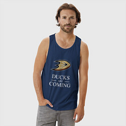 Майка мужская хлопок Ducks Are Coming, Анахайм Дакс, Anaheim Ducks, цвет: тёмно-синий — фото 2