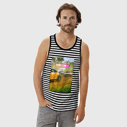 Майка мужская хлопок Игра: Forza Horizon 5, цвет: черная тельняшка — фото 2