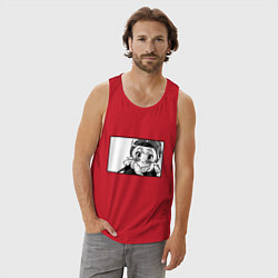 Майка мужская хлопок Кли глазки ангела Геншин Импакт, цвет: красный — фото 2