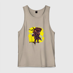 Майка мужская хлопок Big Boss whith gun, цвет: миндальный