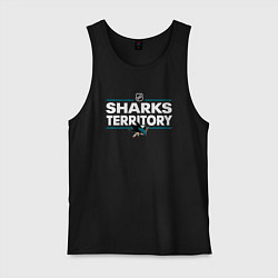 Майка мужская хлопок SHARKS TERRITORY САН-ХОСЕ ШАРКС, цвет: черный