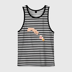 Мужская майка Сотворение Адама и рыжая лапка котика