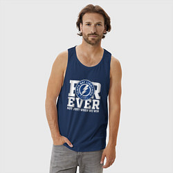 Майка мужская хлопок Тампа Бэй Лайтнинг Tampa Bay Lightning FOREVER NOT, цвет: тёмно-синий — фото 2