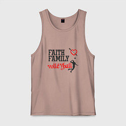 Майка мужская хлопок Faith Family Volleyball, цвет: пыльно-розовый