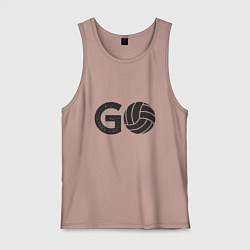 Майка мужская хлопок Go Volleyball, цвет: пыльно-розовый