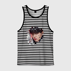 Майка мужская хлопок Agust D SUGA BTS, цвет: черная тельняшка