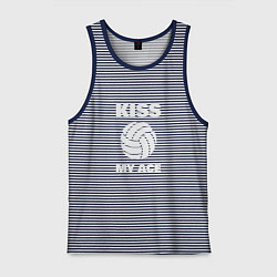 Майка мужская хлопок Kiss - My Ace, цвет: синяя тельняшка