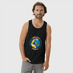 Майка мужская хлопок World - Volleyball, цвет: черный — фото 2