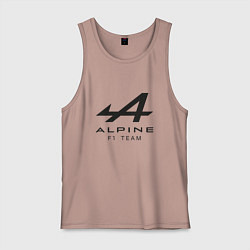 Майка мужская хлопок Alpine F1 team Black Logo, цвет: пыльно-розовый