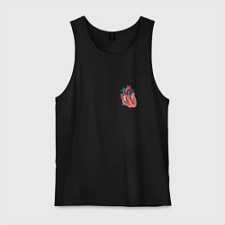 Майка мужская хлопок Анатомия Сердце, цвет: черный