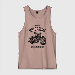 Майка мужская хлопок American Motorcycle, цвет: пыльно-розовый