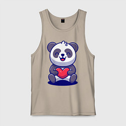 Мужская майка Панда с сердцем!