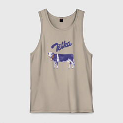 Майка мужская хлопок Milka Тёлка, цвет: миндальный