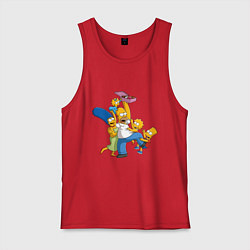 Майка мужская хлопок Simpsons donuts, цвет: красный