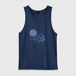 Майка мужская хлопок Volleyball Block, цвет: тёмно-синий