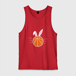 Майка мужская хлопок Basketball Bunny, цвет: красный