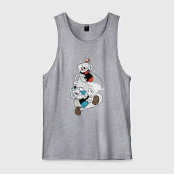 Майка мужская хлопок Чашки Cuphead, цвет: меланж