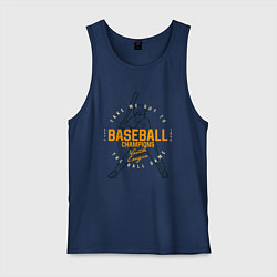 Майка мужская хлопок Американский бейсбол, цвет: тёмно-синий