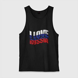Майка мужская хлопок Love - Russia, цвет: черный