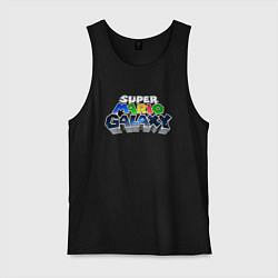 Майка мужская хлопок Super Mario Galaxy logo, цвет: черный