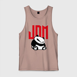 Майка мужская хлопок JDM Panda Japan Симпатяга, цвет: пыльно-розовый