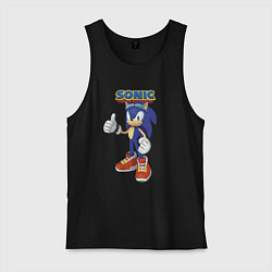 Майка мужская хлопок Sonic Hedgehog Video game!, цвет: черный