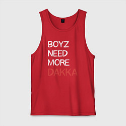 Майка мужская хлопок Бойзам надо больше ДАККИ, цвет: красный