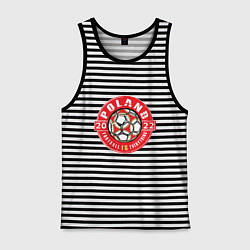 Майка мужская хлопок Poland 2022, цвет: черная тельняшка