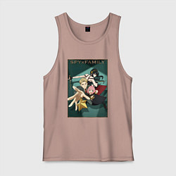 Майка мужская хлопок SPY X FAMILY СЕМЬЯ ШПИОНА, цвет: пыльно-розовый