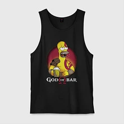 Майка мужская хлопок Homer god of bar, цвет: черный